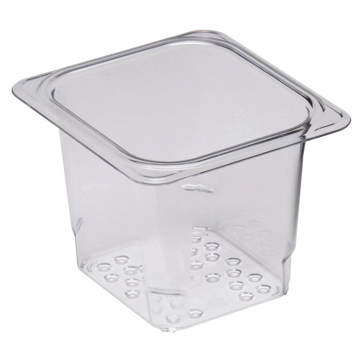 Cambro 65CLRCW135 Camwear Sixth Size Colander Food Pan, 5" Deep - Clear