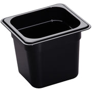 Cambro 66HP110 H-Pan One Sixth Size High Heat Food Pan, 6" Deep, 2.4 qt. - Black