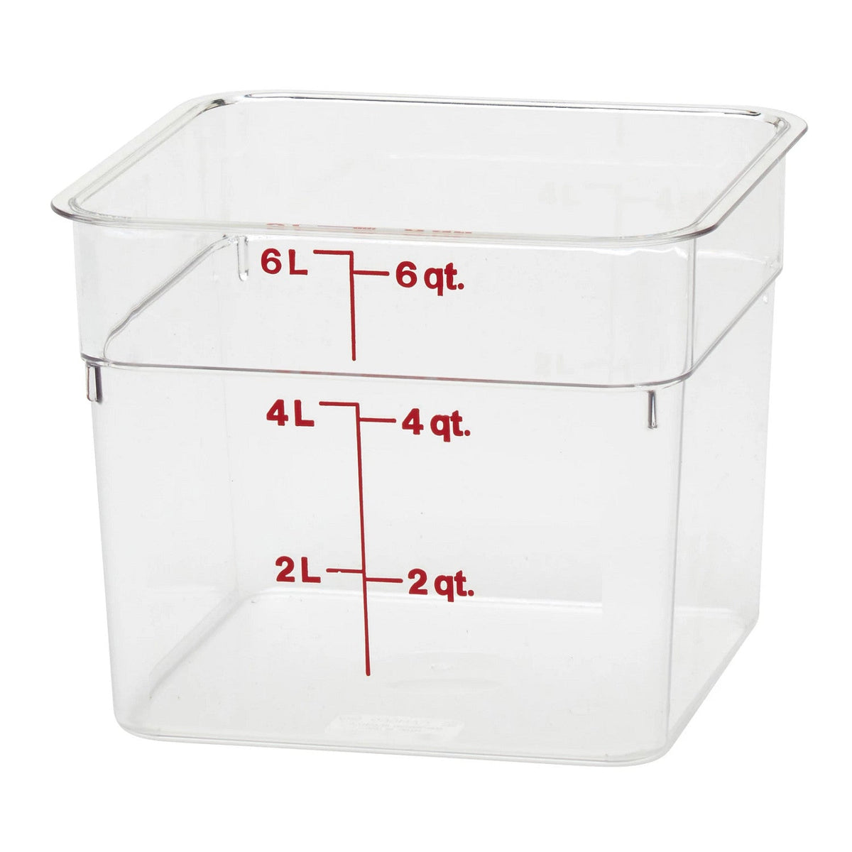 Cambro 6SFSCW135 Camwear CamSquare Square Food Storage Container, 6 qt., Clear - Clear