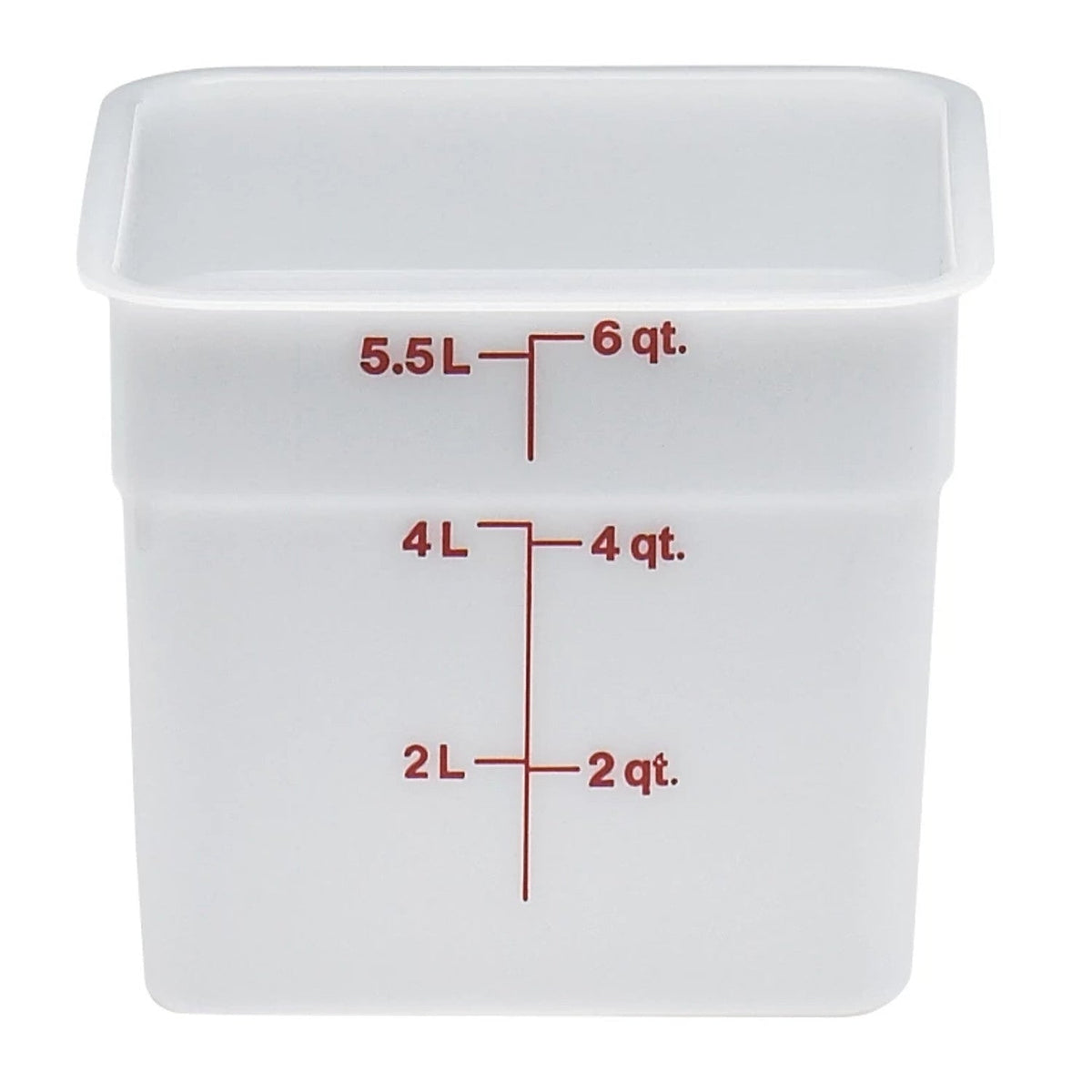 Cambro 6SFSP148 CamSquares Classic Poly Food Storage Container, 6 qt. - White