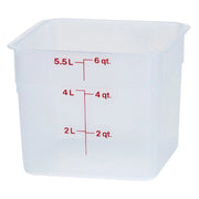 Cambro 6SFSPP190 CamSquares Classic Translucent Food Storage Container, 6 qt. - Translucent