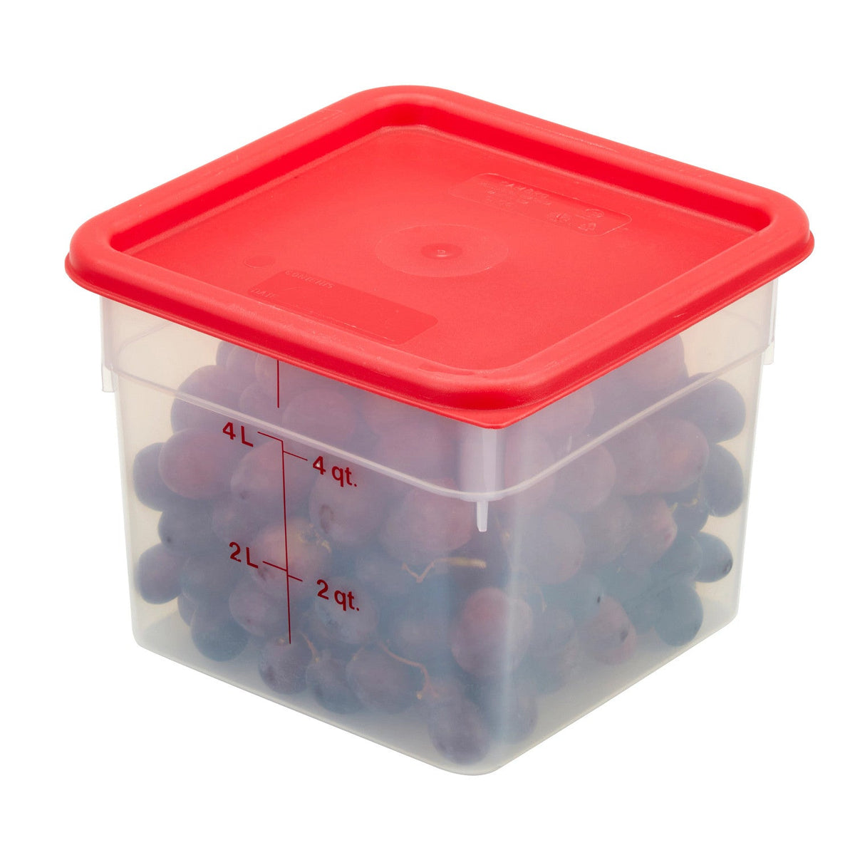 Cambro 6SFSPP190 CamSquares Classic Translucent Food Storage Container, 6 qt. - Translucent
