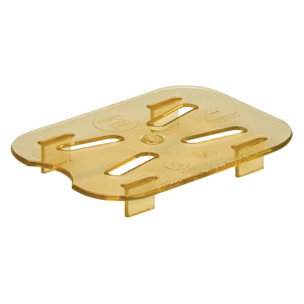 Cambro 80HPD150 H-Pan High Heat Drain Shelf, Eighth Size Food Pan Insert - Amber