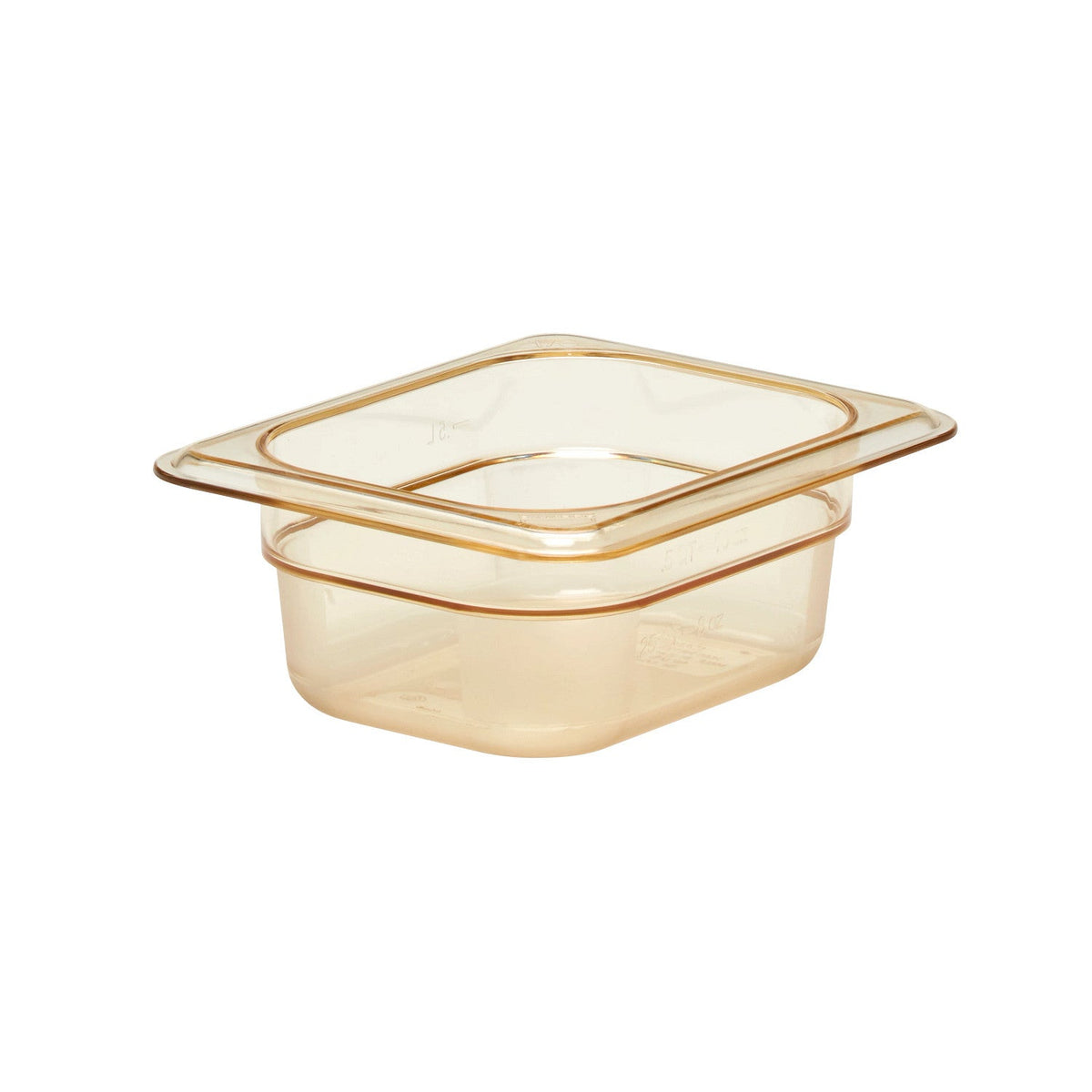 Cambro 82HP150 H-Pan One Eighth Size High Heat Food Pan, 2 1/2" Deep, 0.7 qt. - Amber
