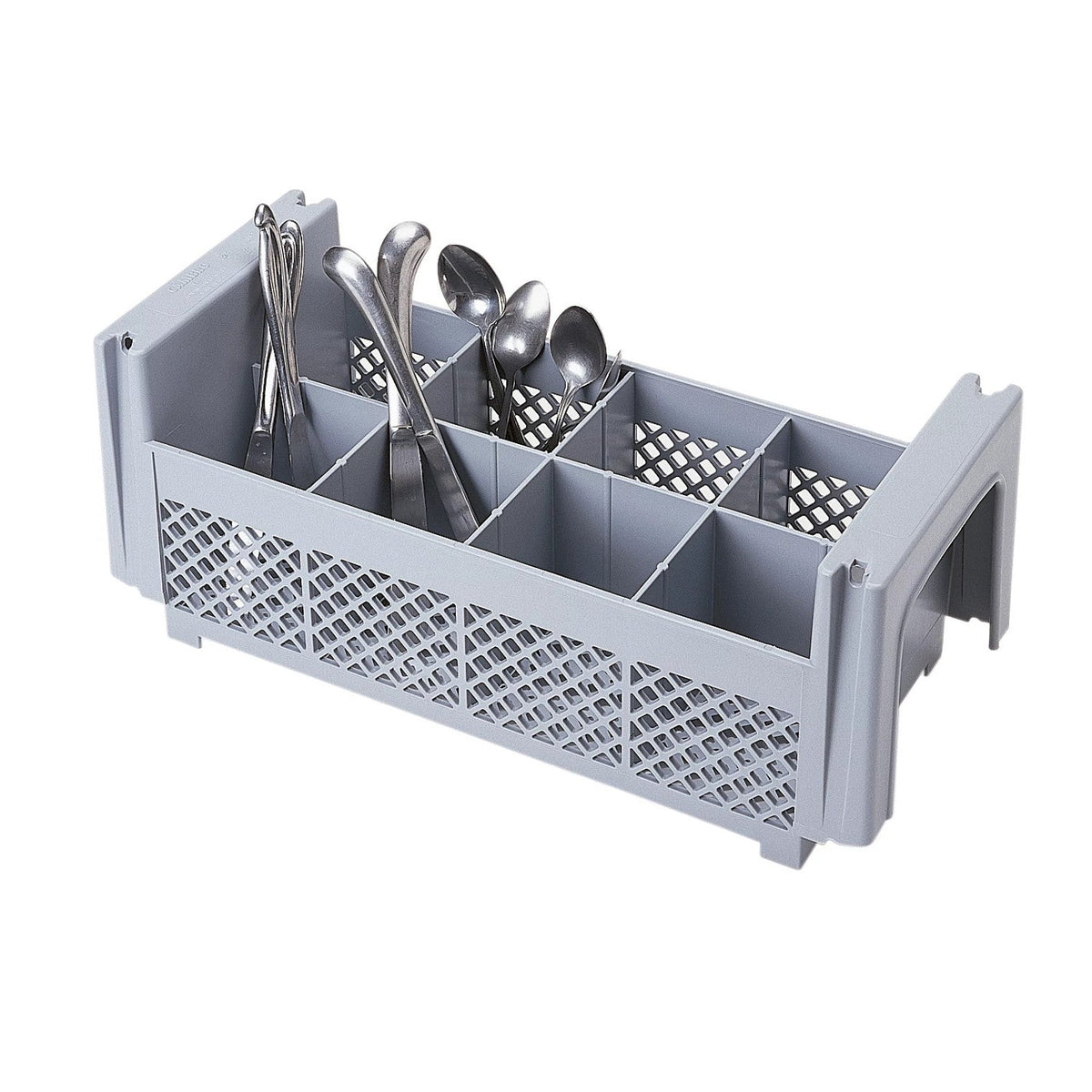 Cambro 8FBNH434151 Camrack 8 Comp Flatware Basket, without handles, 7 1/4" H - Soft Gray