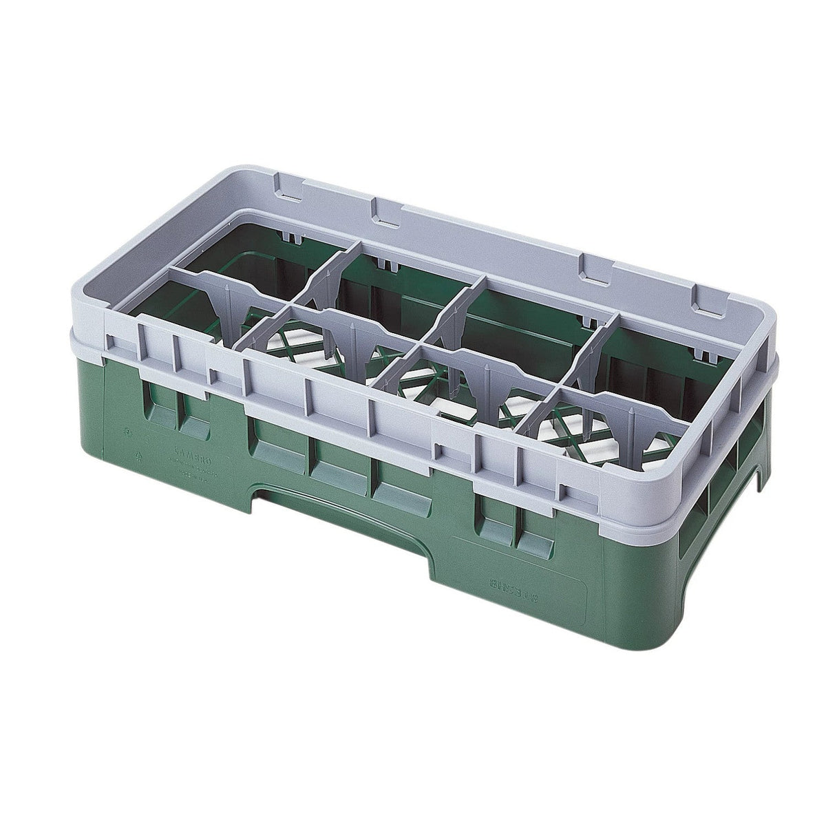 Cambro 8HS318119 Camrack Half Size Glass Rack, 3 5/8" Max Glass Height - Sherwood Green