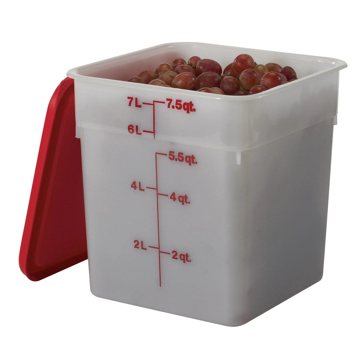 Cambro 8SFSP148 CamSquares Classic Poly Food Storage Container, 8 qt. - White