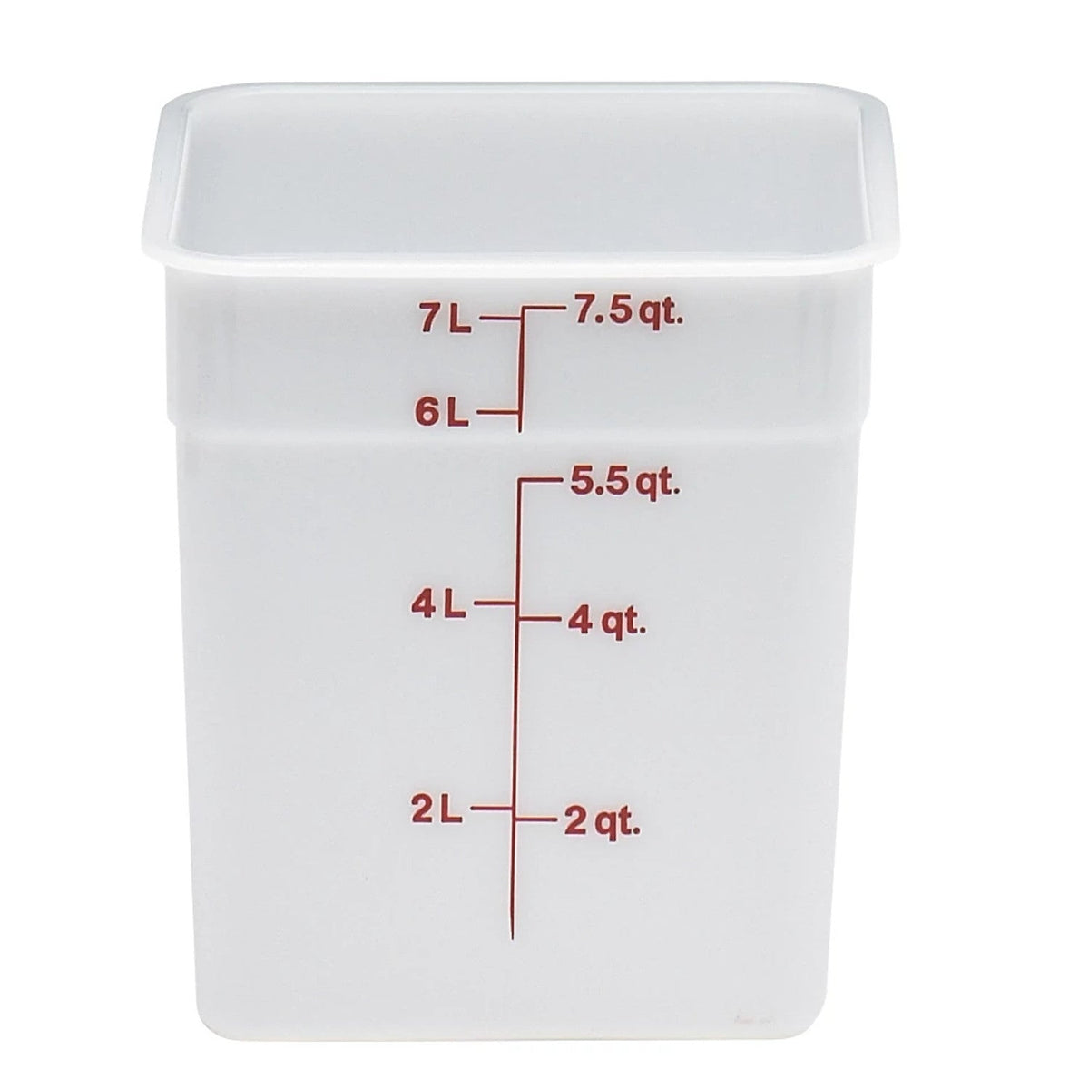 Cambro 8SFSP148 CamSquares Classic Poly Food Storage Container, 8 qt. - White