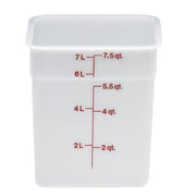 Cambro 8SFSP148 CamSquares Classic Poly Food Storage Container, 8 qt. - White
