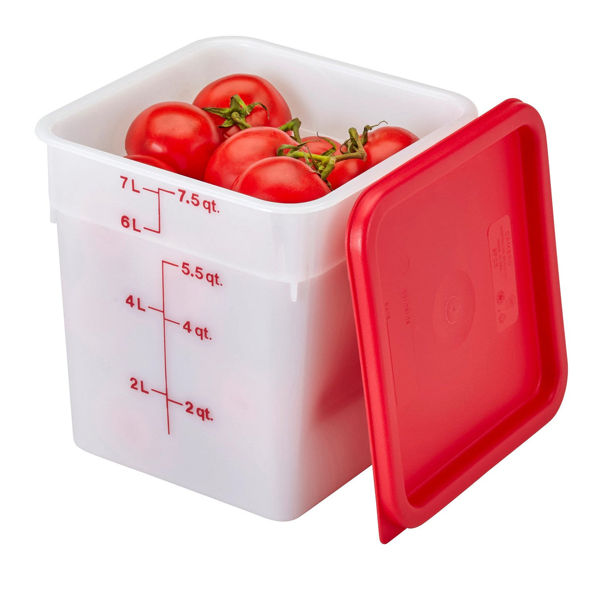 Cambro 8SFSP148 CamSquares Classic Poly Food Storage Container, 8 qt. - White