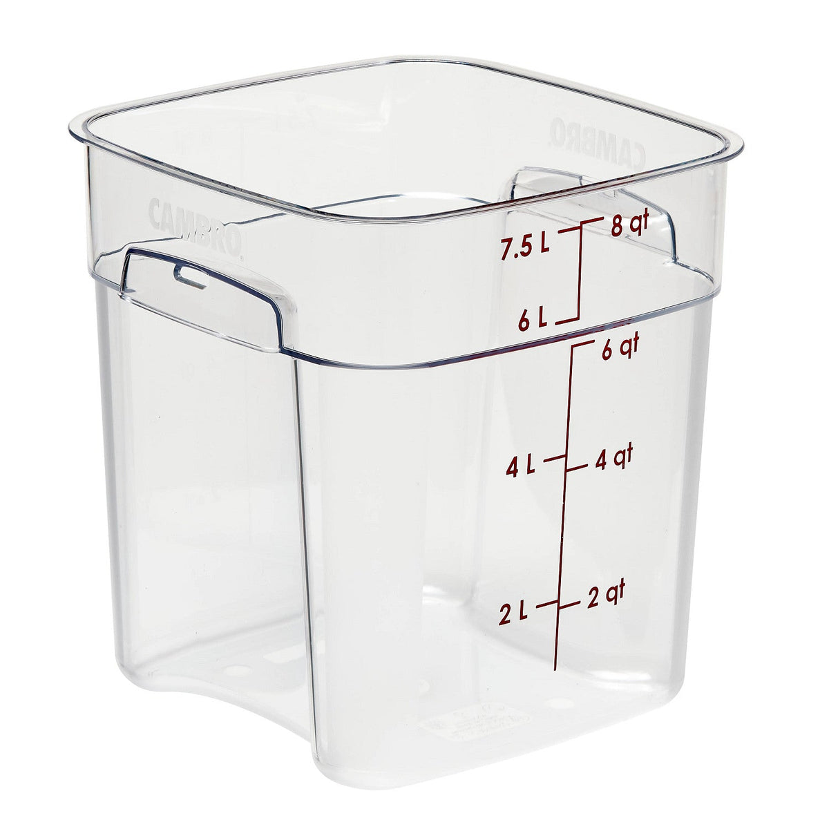 Cambro 8SFSPROCW135 FreshPro CamSquares Camwear Food Storage Container, 8 qt., Clear - Clear