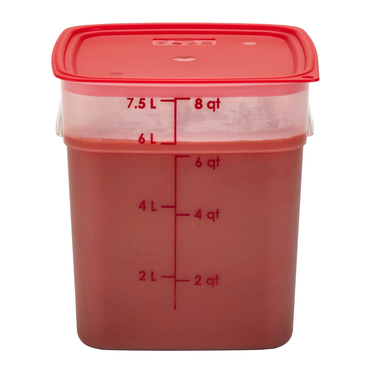 Cambro 8SFSPROPP190 FreshPro CamSquares Square Food Storage Container, 8 qt., Translucent - Translucent
