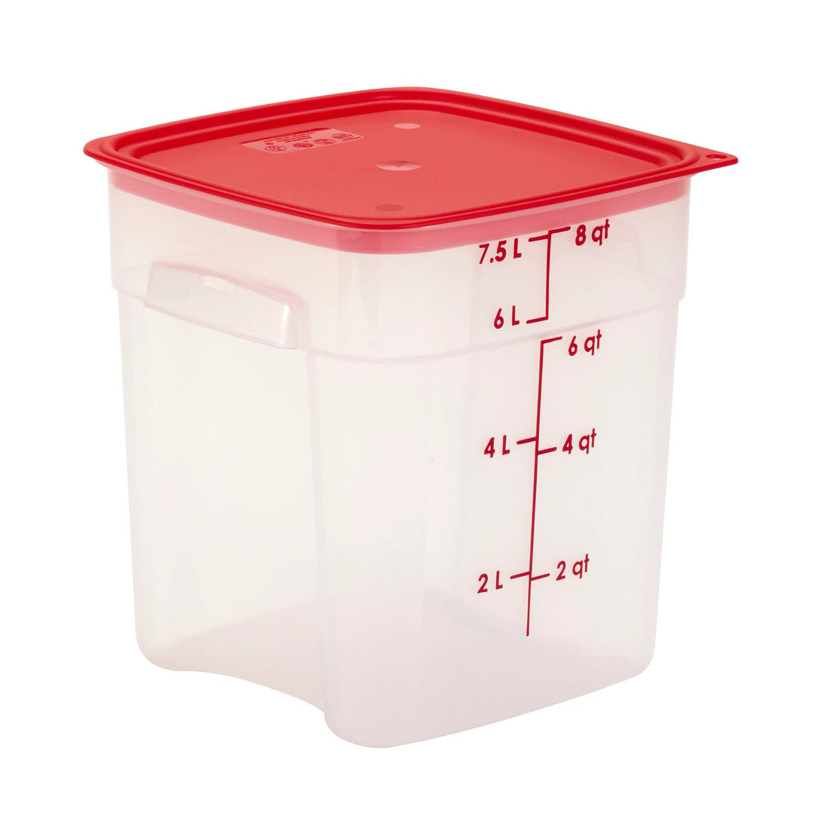Cambro 8SFSPROPP190 FreshPro CamSquares Square Food Storage Container, 8 qt., Translucent - Translucent