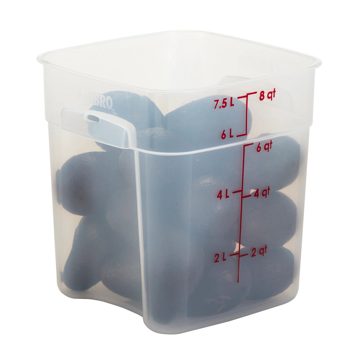 Cambro 8SFSPROPP190 FreshPro CamSquares Square Food Storage Container, 8 qt., Translucent - Translucent