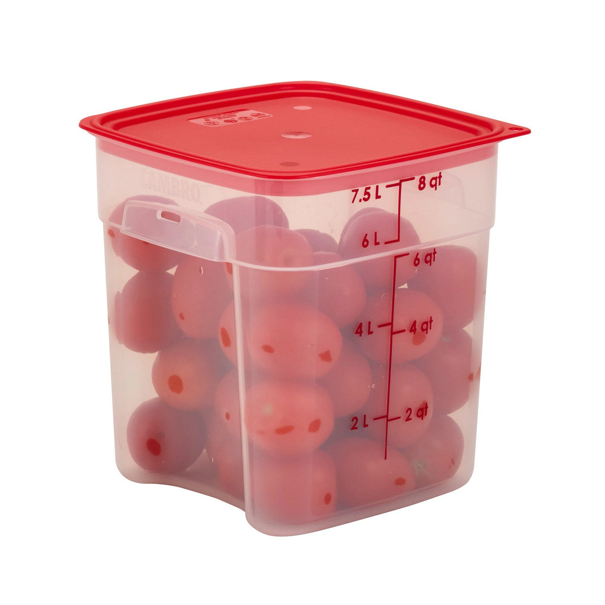 Cambro 8SFSPROPP190 FreshPro CamSquares Square Food Storage Container, 8 qt., Translucent - Translucent