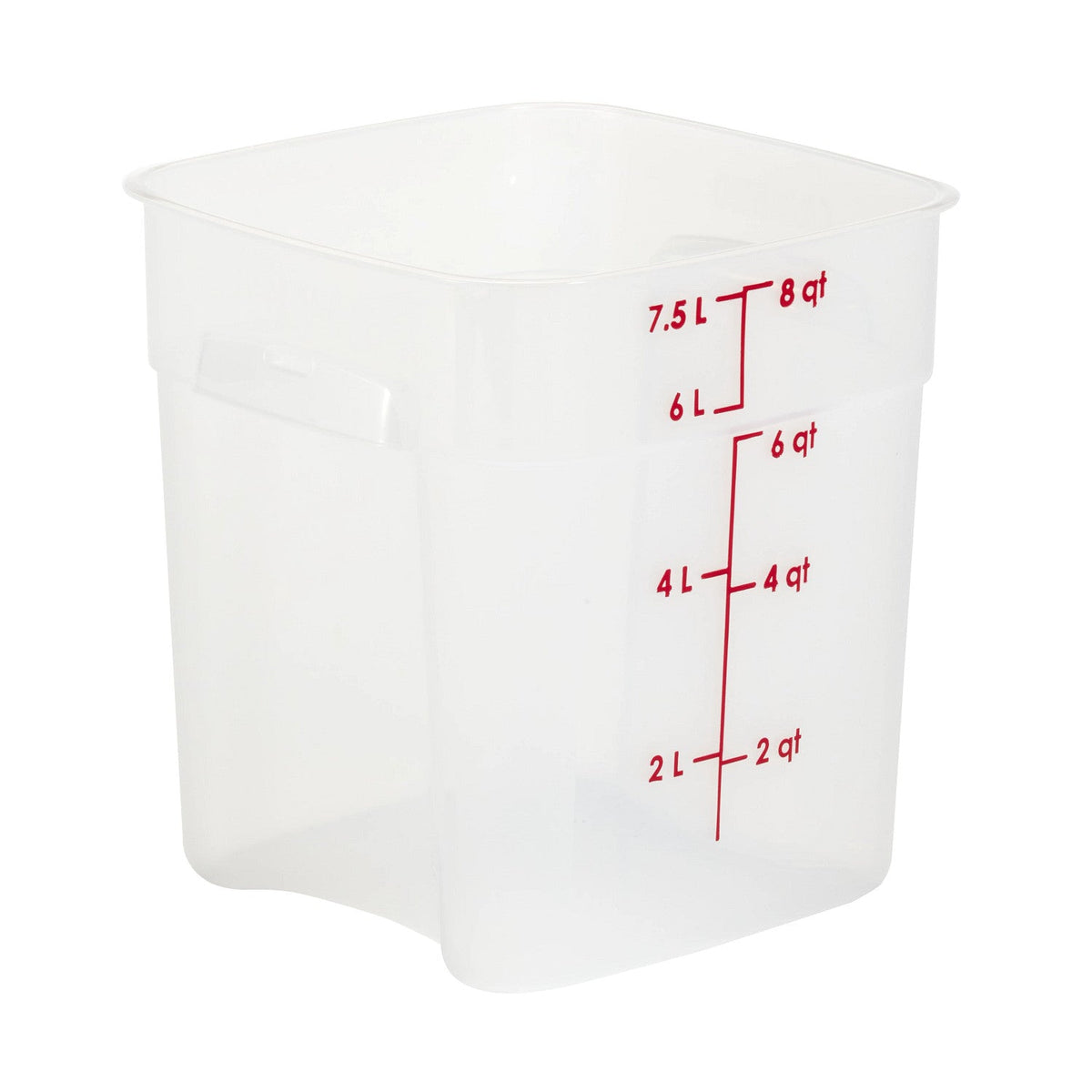 Cambro 8SFSPROPP190 FreshPro CamSquares Square Food Storage Container, 8 qt., Translucent - Translucent