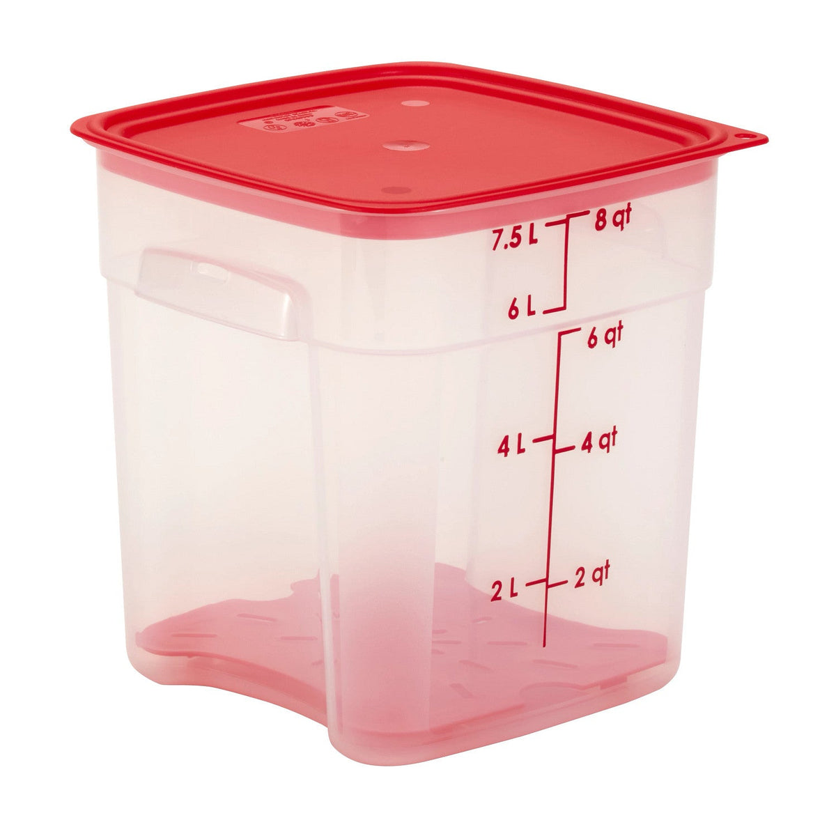 Cambro 8SFSPROPP190 FreshPro CamSquares Square Food Storage Container, 8 qt., Translucent - Translucent