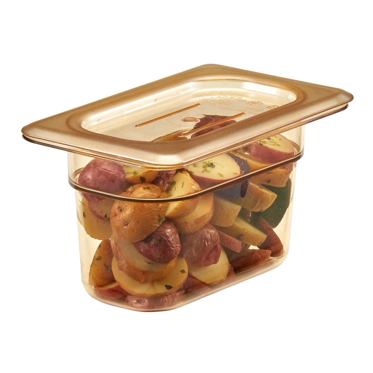 Cambro 90HPC150 H-Pan High Heat Flat Cover, Ninth Size Food Pan Lid - Amber