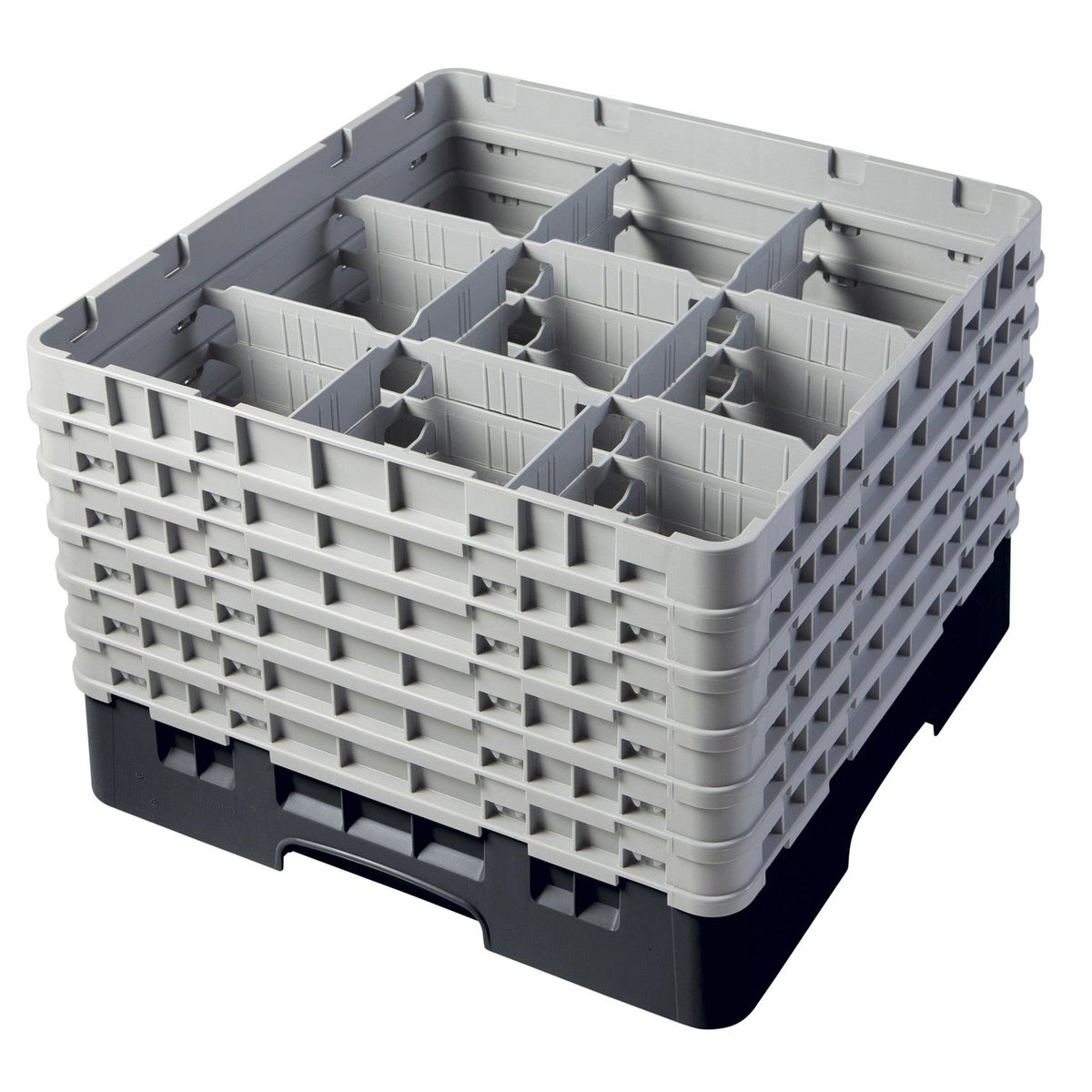 Cambro 9S1114110 Camrack Full Size Glass Rack, 11 3/4" Max Glass Height - Black
