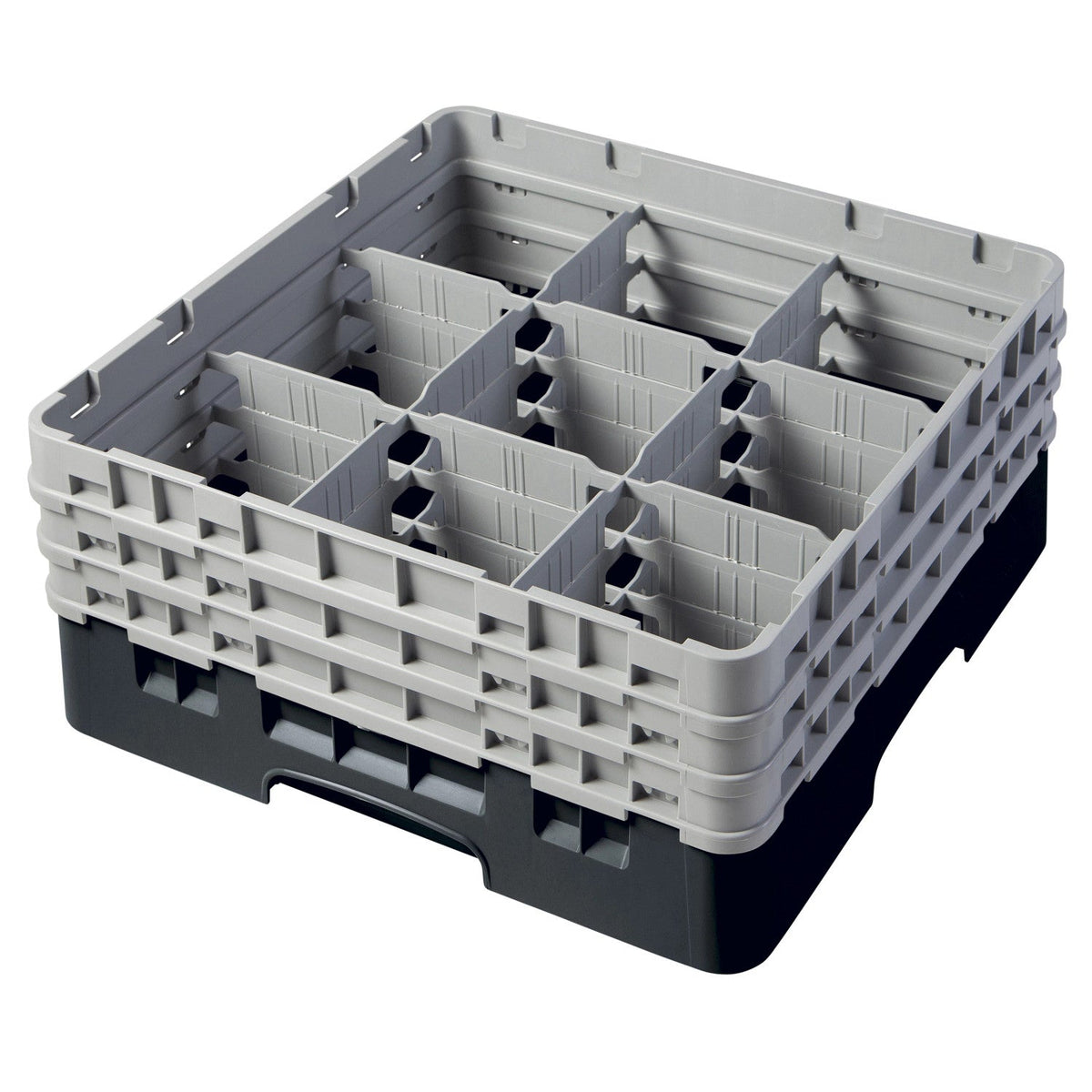 Cambro 9S638110 Camrack Full Size Glass Rack, 6 7/8" Max Glass Height - Black