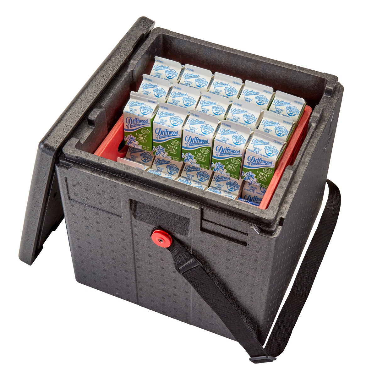 Cambro EPPMBWSTSW110 Cam GoBox Insulated Milk Crate Carrier, Holds 13" x 13" Crate, 10.7 gal. - Black