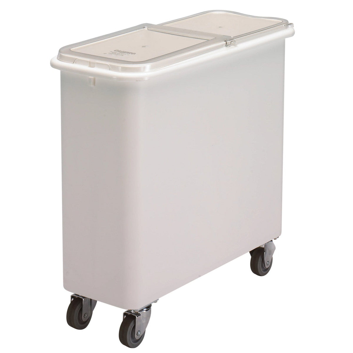 Cambro IBSF27148 27 gal. Flat Top Sliding Lid Mobile Ingredient Bin, 30 1/8" x 13" x 28 1/2" - White