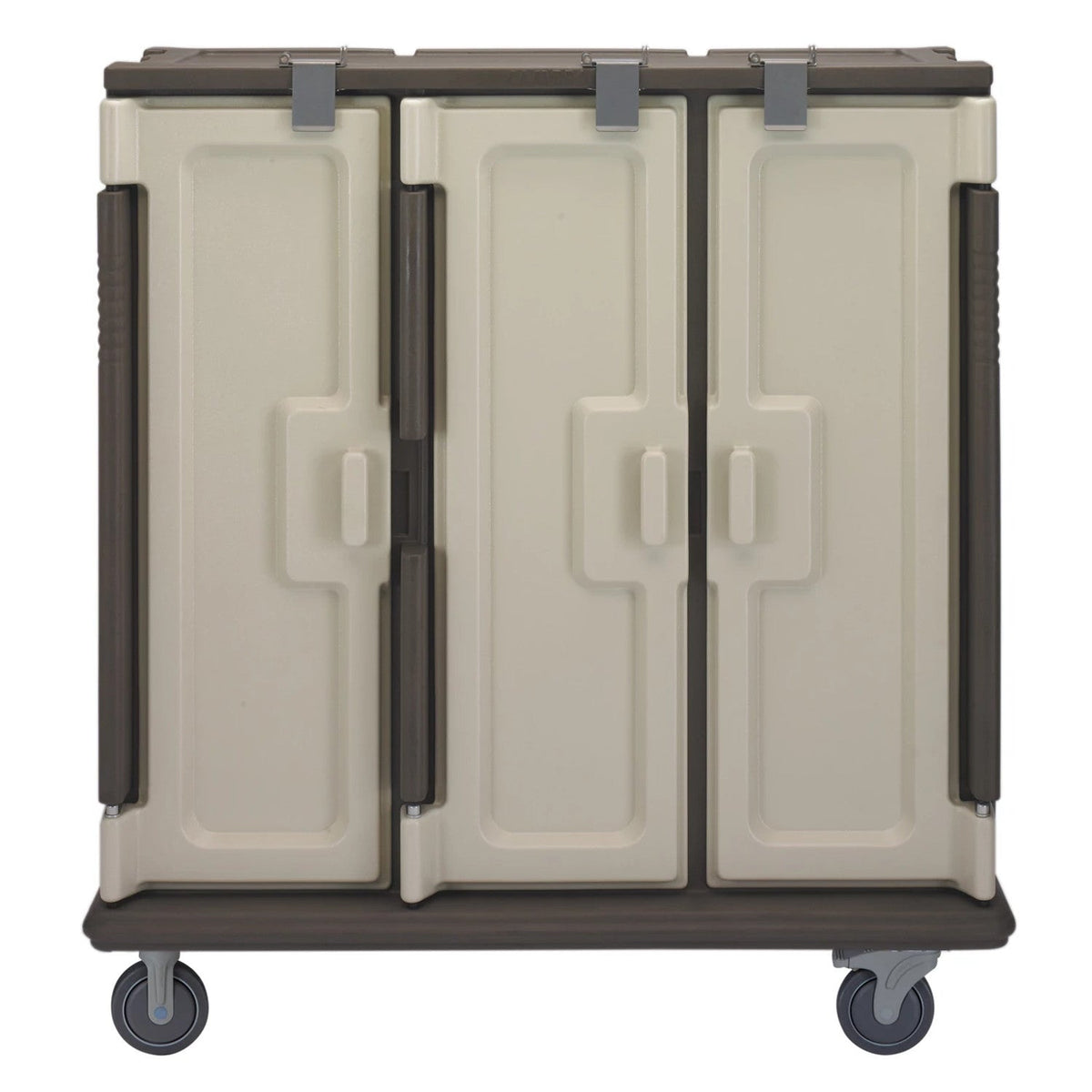 Cambro MDC1411T60194 60-Tray Insulated Correctional Meal Delivery Cart, 14" x 11" Trays - Granite Sand