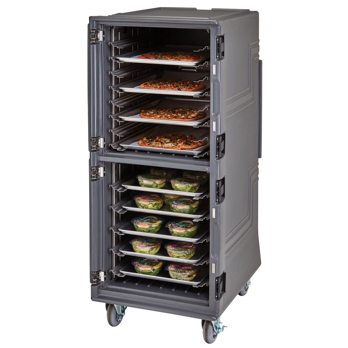 Cambro PCUHC615 Pro Cart Ultra Tall, Top Hot Module, Bottom Cold Module, Electric Unit 110V - Charcoal Gray