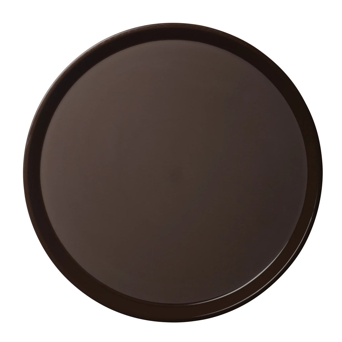 Cambro PT1600167 Polytread Round Non-Skid Serving Tray, 16" - Brown