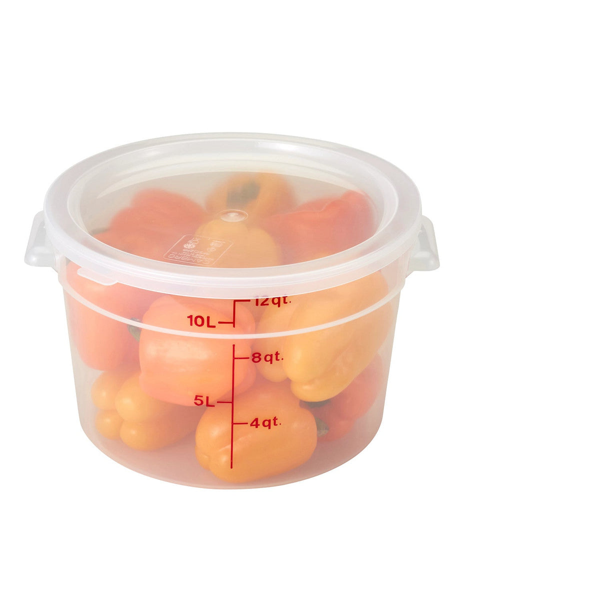 Cambro RFS12PP190 Translucent CamRound Food Storage Container, 12 qt. - Translucent