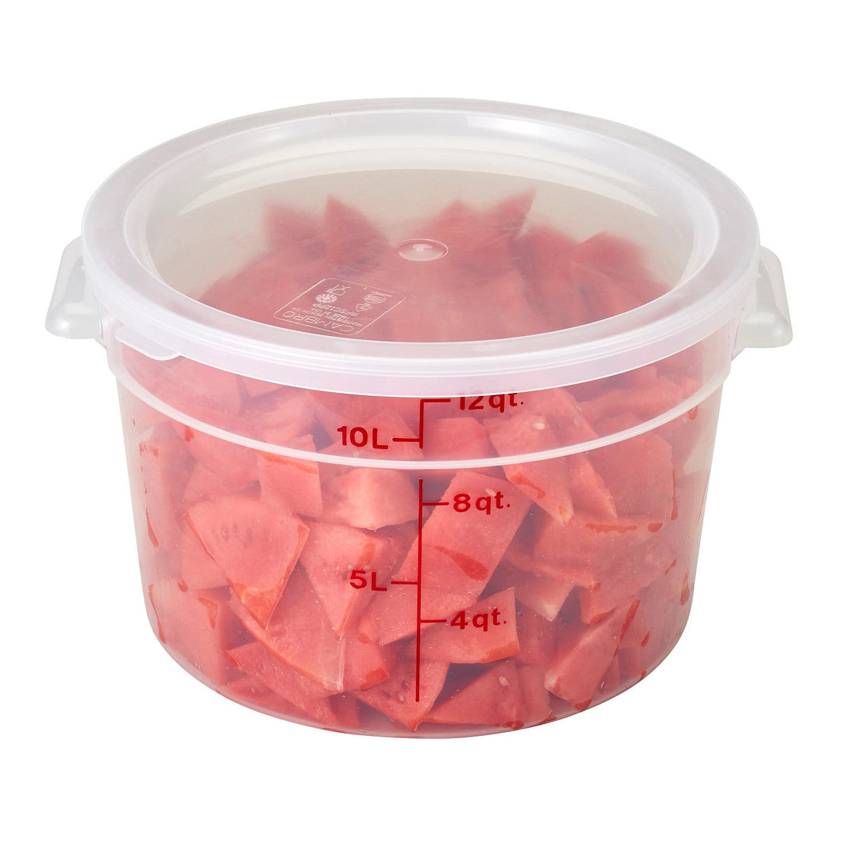 Cambro RFS12PP190 Translucent CamRound Food Storage Container, 12 qt. - Translucent