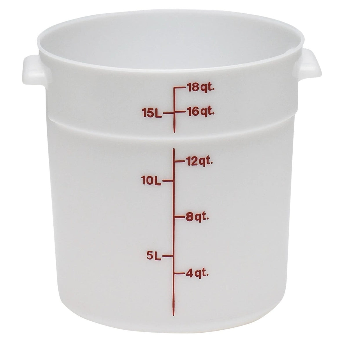 Cambro RFS18148 Poly CamRound Food Storage Container, 18 qt., White - White