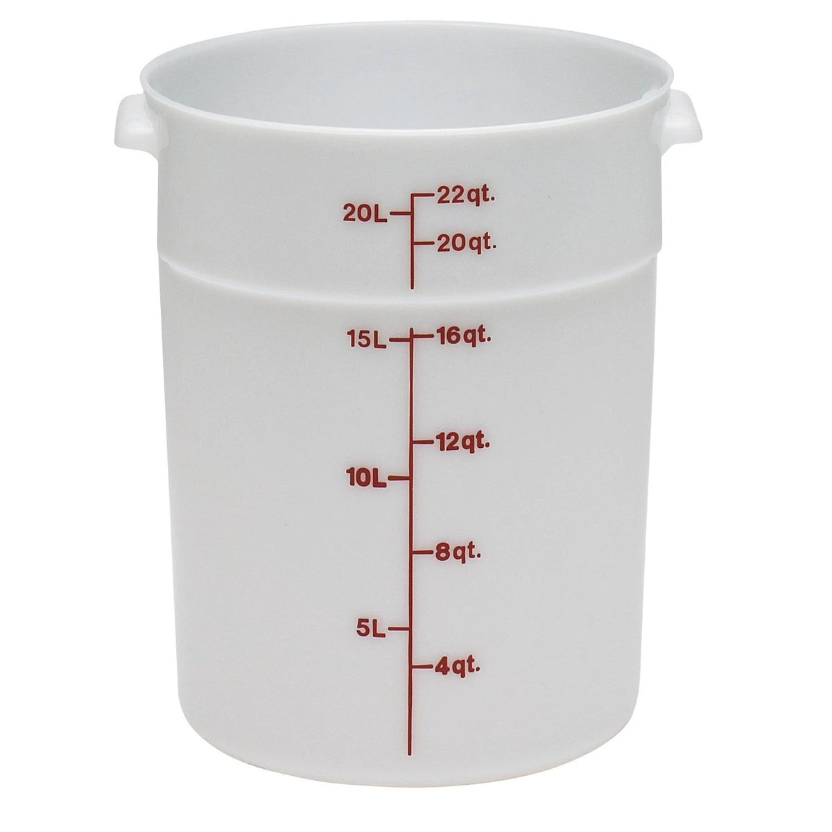 Cambro RFS22148 Poly CamRound Food Storage Container, 22 qt., White - White