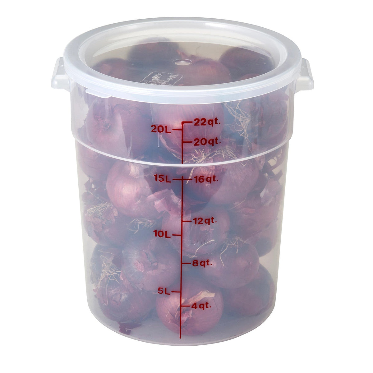 Cambro RFS22PP190 Translucent CamRound Food Storage Container, 22 qt. - Translucent
