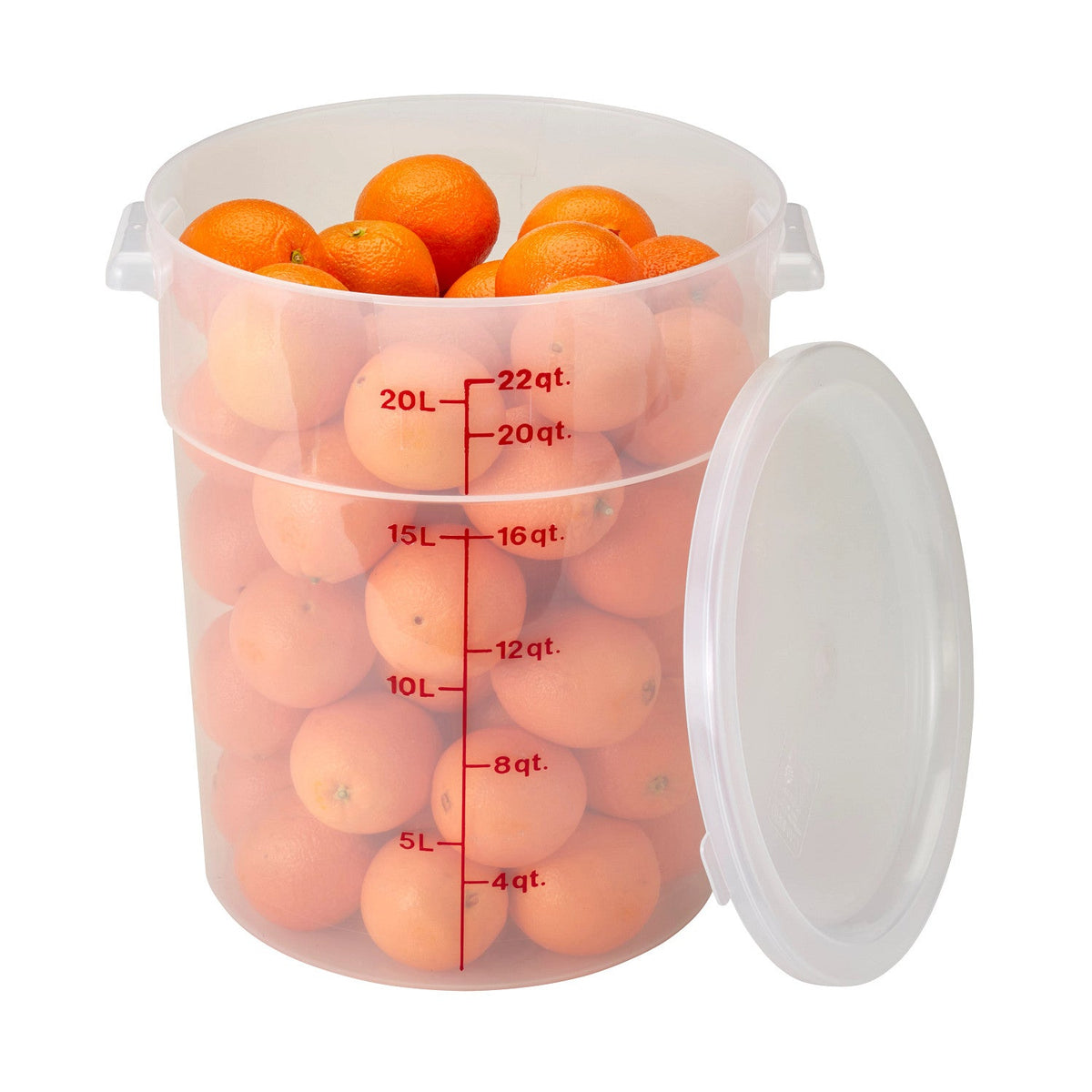 Cambro RFS22PP190 Translucent CamRound Food Storage Container, 22 qt. - Translucent