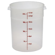 Cambro RFS22PP190 Translucent CamRound Food Storage Container, 22 qt. - Translucent