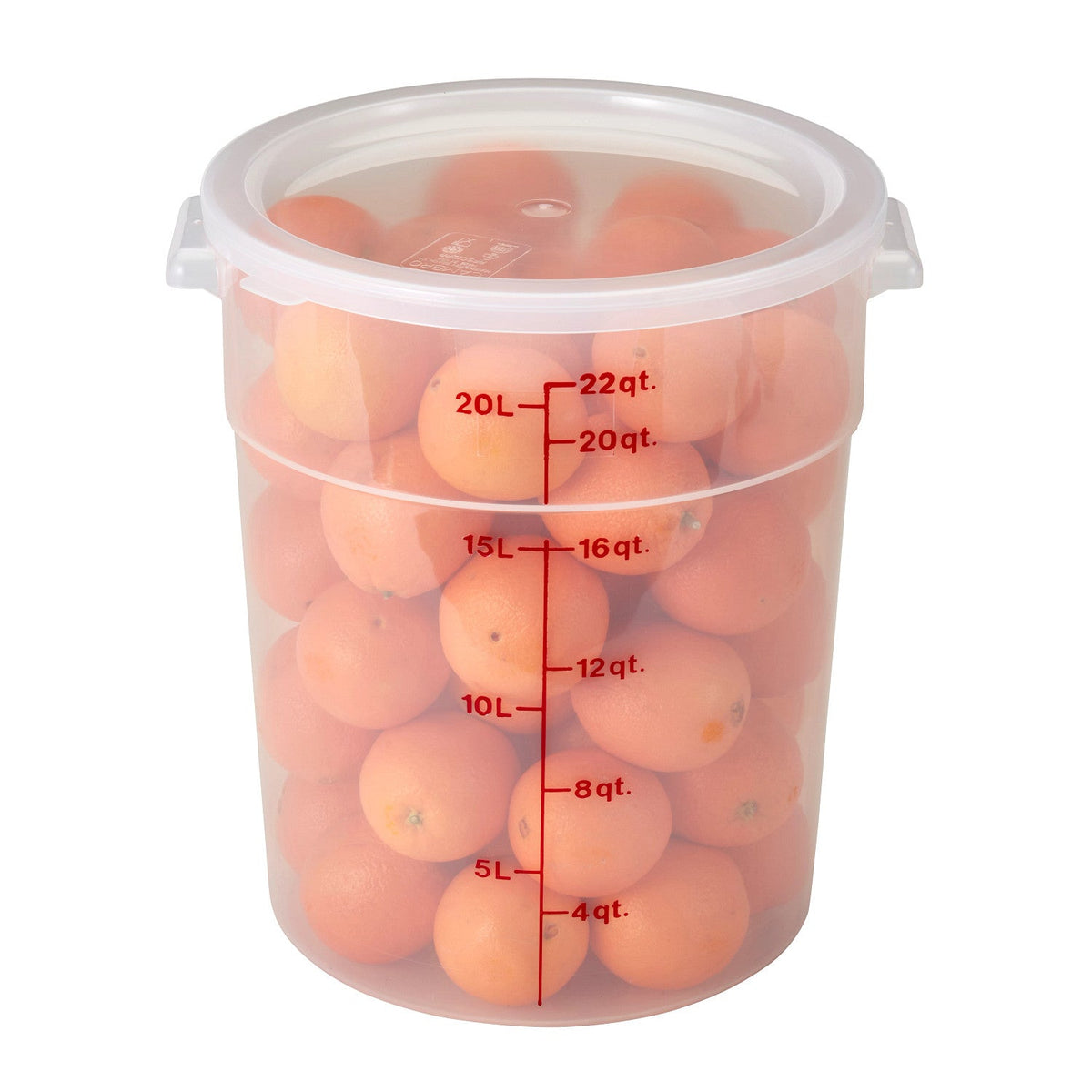 Cambro RFS22PP190 Translucent CamRound Food Storage Container, 22 qt. - Translucent