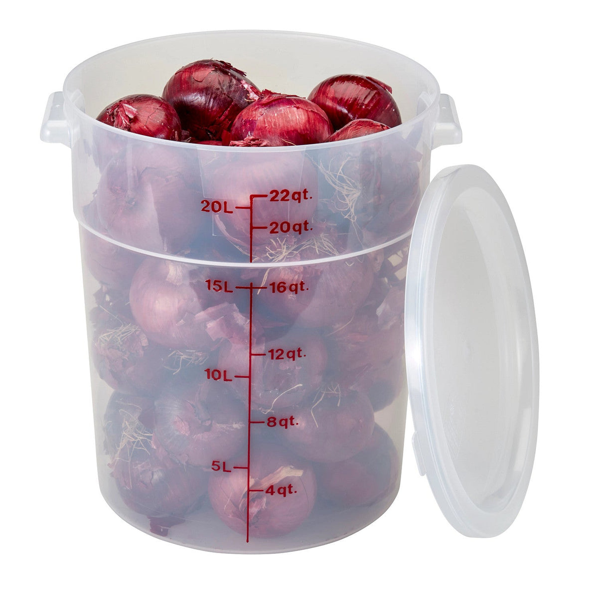 Cambro RFS22PP190 Translucent CamRound Food Storage Container, 22 qt. - Translucent