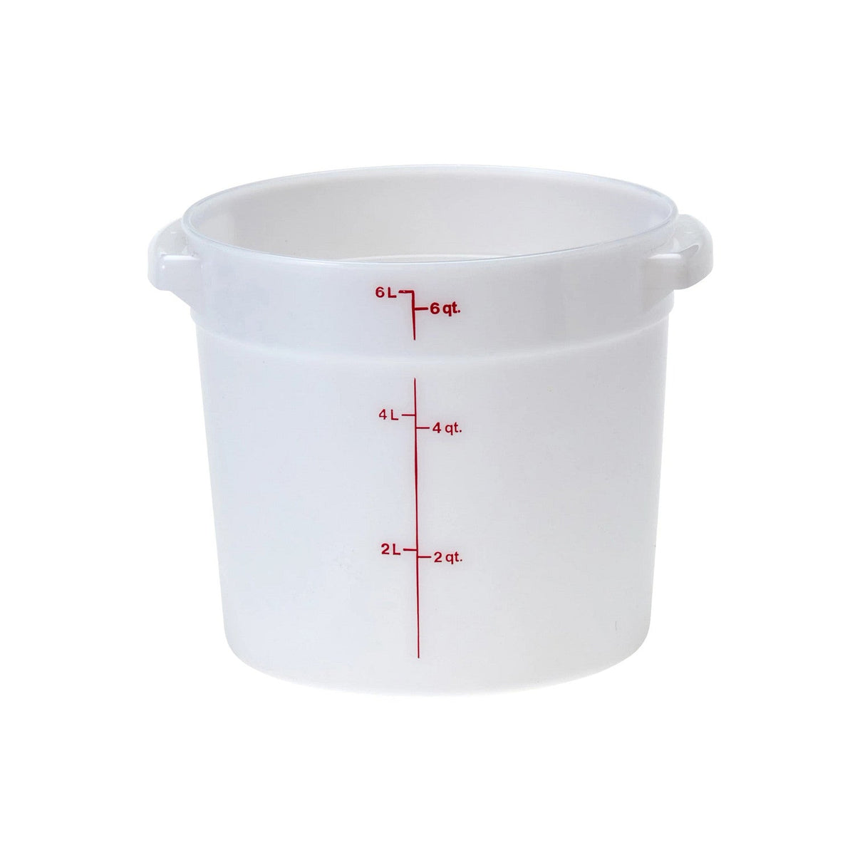 Cambro RFS6148 Poly CamRound Food Storage Container, 6 qt., White - White