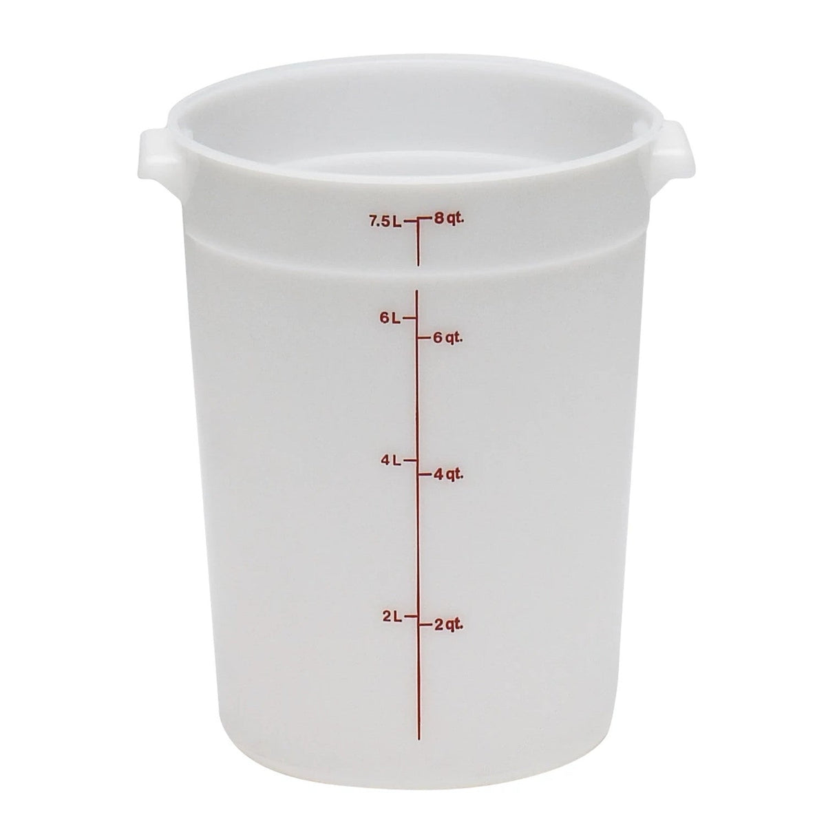 Cambro RFS8148 Poly CamRound Food Storage Container, 8 qt., White - White