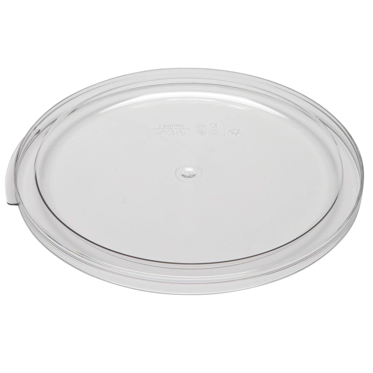 Cambro RFSCWC12135 Snap-Tight Cover for Camwear Rounds, 12QT, 18QT, 22QT Camwear Lid - Clear