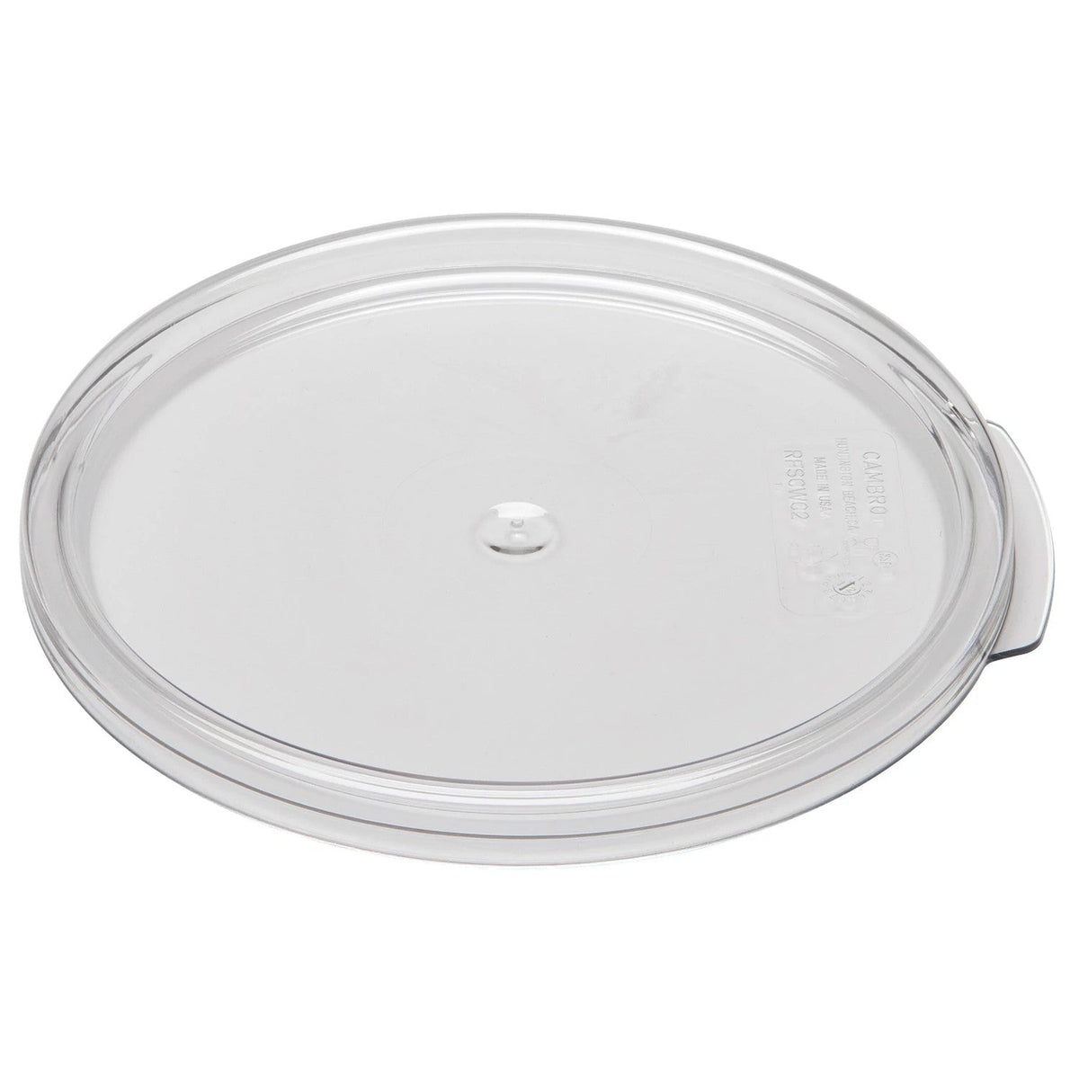 Cambro RFSCWC2135 Snap-Tight Cover for Camwear Rounds, 2QT, 4QT Camwear Lid - Clear