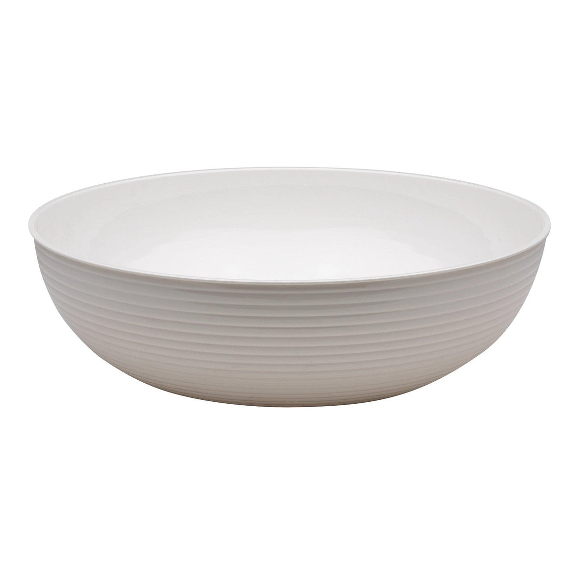 Cambro RSB12CW148 Camwear Round Ribbed Serving Bowl, 5.8 qt., 12" Dia. - White