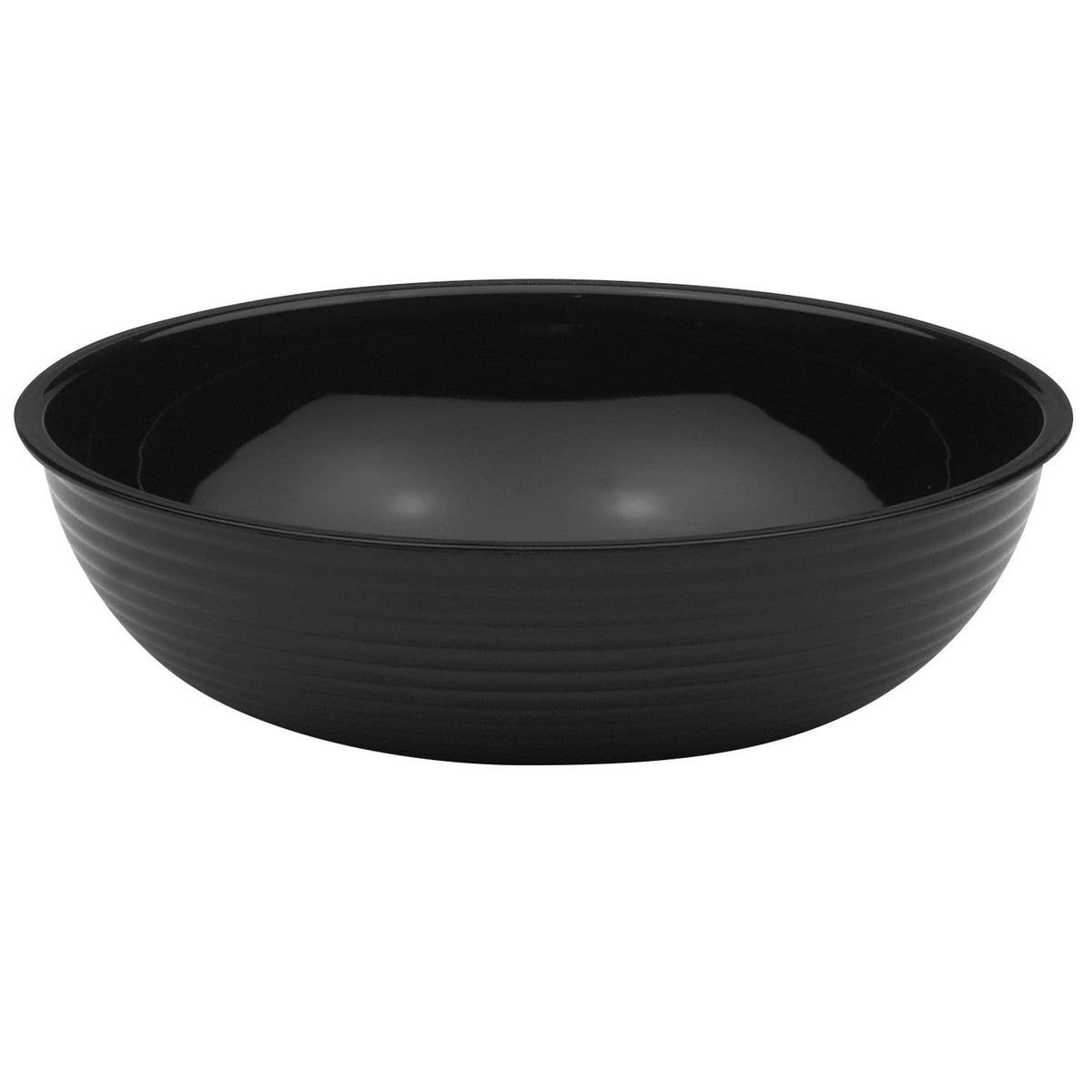 Cambro RSB15CW110 Camwear Round Ribbed Serving Bowl, 11.2 qt., 15" Dia. - Black