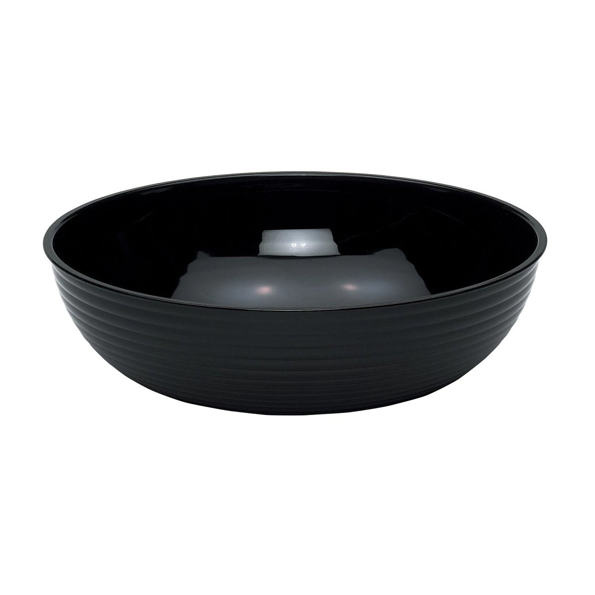 Cambro RSB18CW110 Camwear Round Ribbed Serving Bowl, 20.2 qt., 18" Dia. - Black