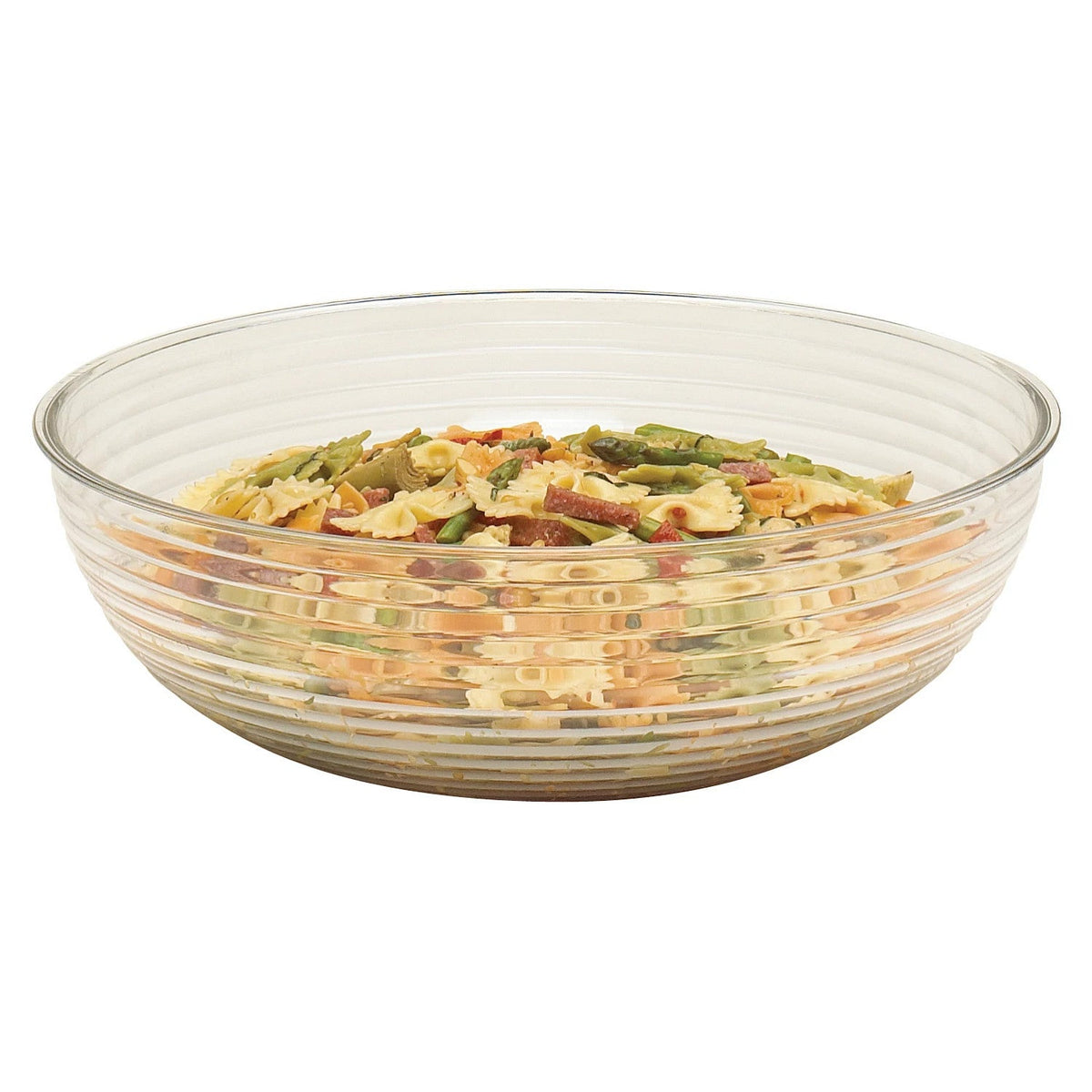 Cambro RSB23CW135 Camwear Round Ribbed Serving Bowl, 40.0 qt., 22 7/8" Dia. - Clear