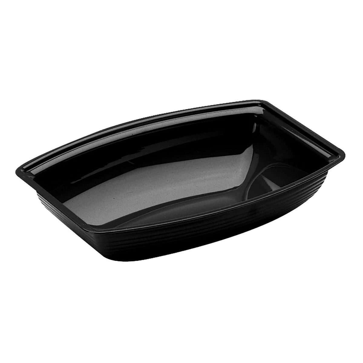 Cambro RSB912CW110 Camwear Rectangular Ribbed Serving Bowl, 2.9 qts., 12 1/8" x 9" - Black