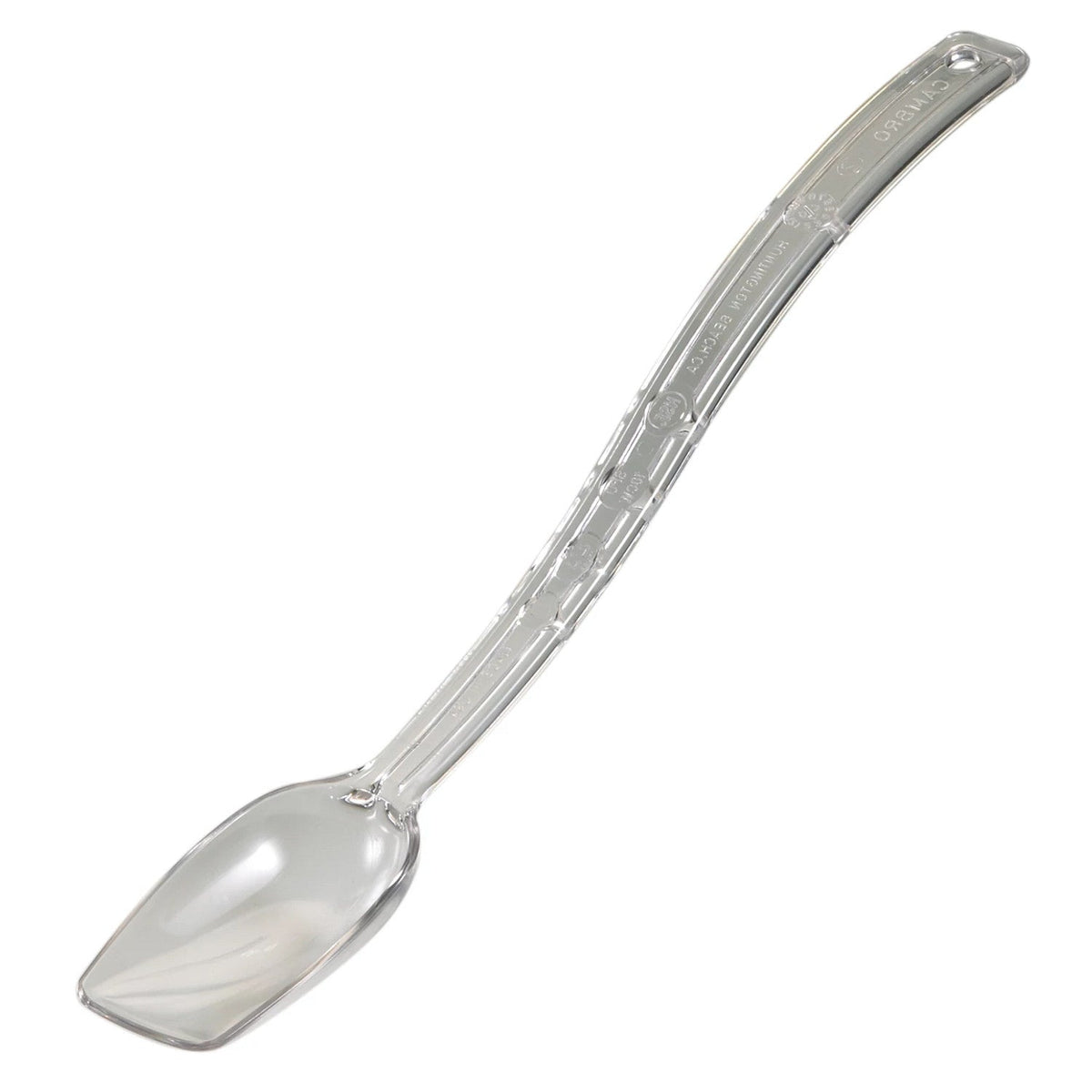 Cambro SPO10CW135 Camwear Solid Buffet Spoon, 10 1/4" x 1 11/16" - Clear