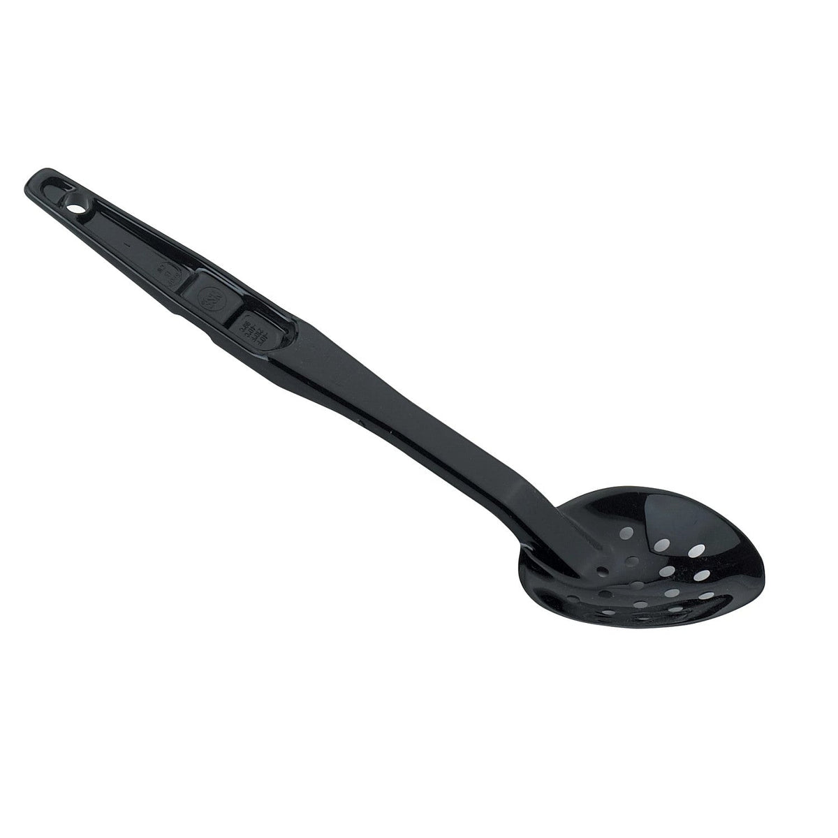 Cambro SPOP13110 High Heat Camtensil Perforated Deli Spoon, 13 1/8" x 2 7/8" - Black