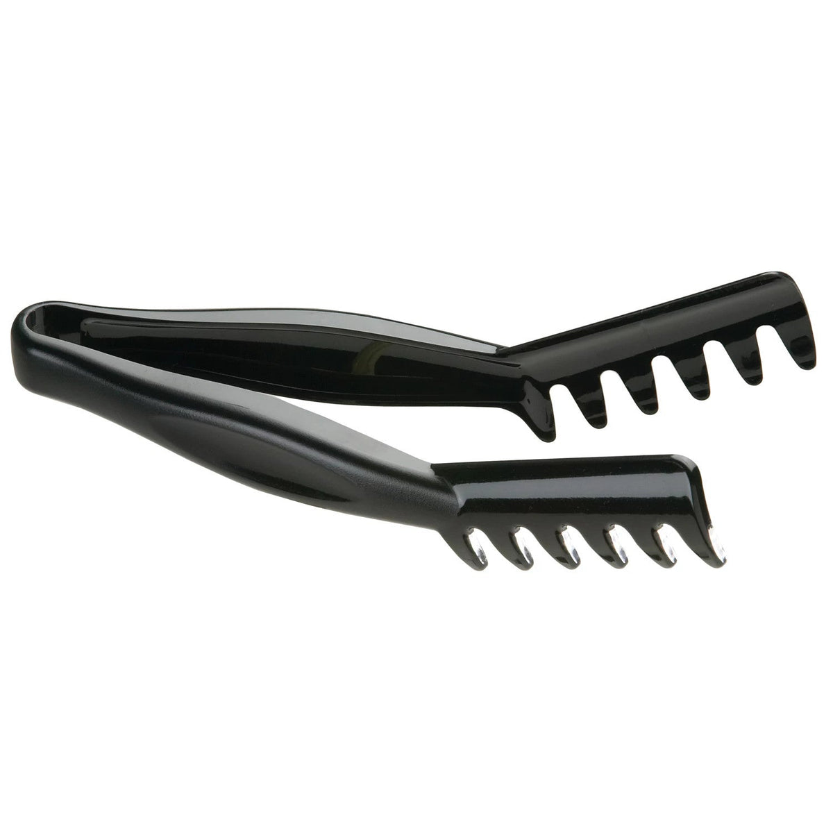 Cambro TGA8110 Lugano Angled Tong Serving Tongs, 8 1/4" - Black
